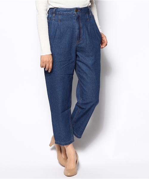 mystic(ミスティック)の「タックデニムパンツ(デニムパンツ・レディース・ブルー/ライトブルー・1/2)」の3枚目の写真