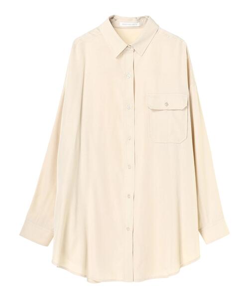 AMERICAN HOLIC(アメリカンホリック)の「とろみポケット付きロングシャツチュニック(シャツ/ブラウス・レディース・チャコールグレー/ブラウン/ライトベージュ・FREE)」の5枚目の写真