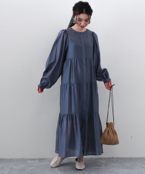 archives(アルシーヴ)の「シアーティアードワンピース(ワンピース・レディース・オフホワイト/ブルー/ミント/ラベンダー・MEDIUM)」の17枚目の写真