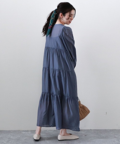 archives(アルシーヴ)の「シアーティアードワンピース(ワンピース・レディース・オフホワイト/ブルー/ミント/ラベンダー・MEDIUM)」の11枚目の写真