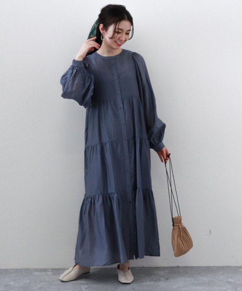 archives(アルシーヴ)の「シアーティアードワンピース(ワンピース・レディース・オフホワイト/ブルー/ミント/ラベンダー・MEDIUM)」の15枚目の写真