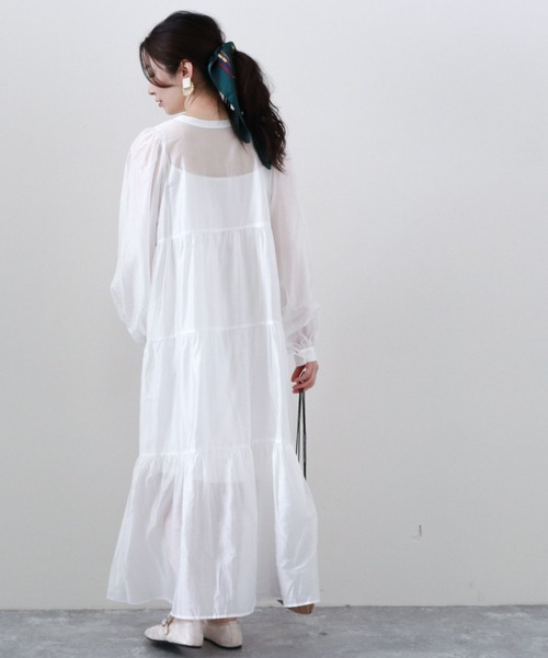 archives(アルシーヴ)の「シアーティアードワンピース(ワンピース・レディース・オフホワイト/ブルー/ミント/ラベンダー・MEDIUM)」の16枚目の写真