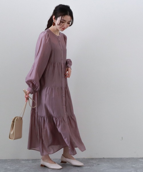 archives(アルシーヴ)の「シアーティアードワンピース(ワンピース・レディース・オフホワイト/ブルー/ミント/ラベンダー・MEDIUM)」の12枚目の写真