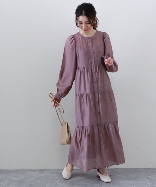 archives(アルシーヴ)の「シアーティアードワンピース(ワンピース・レディース・オフホワイト/ブルー/ミント/ラベンダー・MEDIUM)」の6枚目の写真