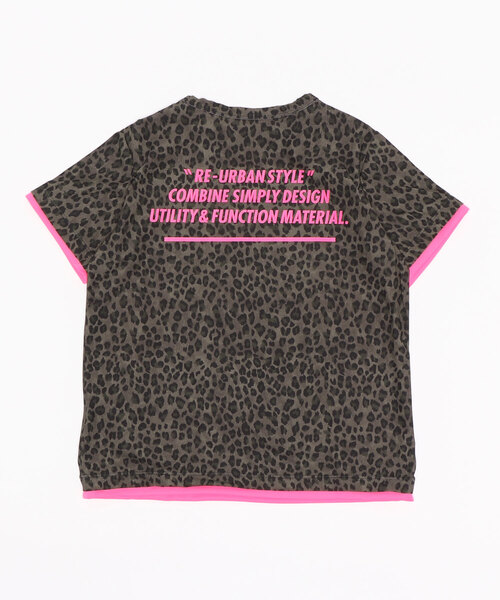 RE/SP（アールイーエスピー）の「RE/SP Leopard Layer Tee / アールイーエスピー レオパード レイヤー Tシャツ（Tシャツ/カットソー・キッズ・ブラック/カーキ・1/2/4/3）」の8枚目の写真