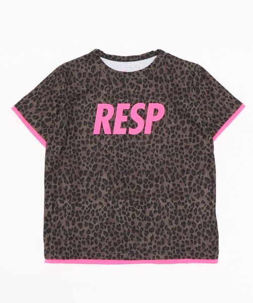 RE/SP（アールイーエスピー）の「RE/SP Leopard Layer Tee / アールイーエスピー レオパード レイヤー Tシャツ（Tシャツ/カットソー・キッズ・ブラック/カーキ・1/2/4/3）」の7枚目の写真