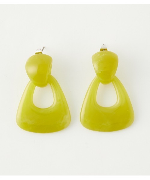 AZUL by moussy（アズールバイマウジー）の「LIGHT COLOR MARBLE EARRINGS/ライトカラーマーブルイヤリング（ピアス（両耳用）・レディース・ライム/ベージュ系その他・FREE）」の2枚目の写真