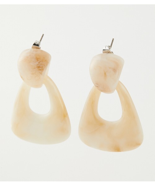 AZUL by moussy（アズールバイマウジー）の「LIGHT COLOR MARBLE EARRINGS/ライトカラーマーブルイヤリング（ピアス（両耳用）・レディース・ライム/ベージュ系その他・FREE）」の4枚目の写真