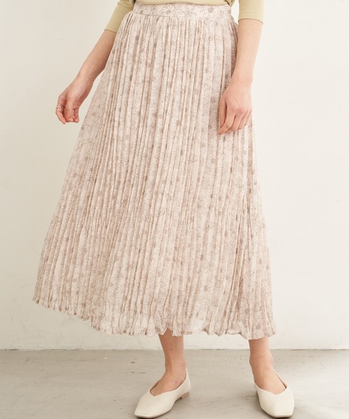 earth music&ecology（アースミュージックアンドエコロジー）の「線画フラワーワッシャースカート ＊（スカート・レディース・アイボリー/モカ/その他6・FREE）」の2枚目の写真