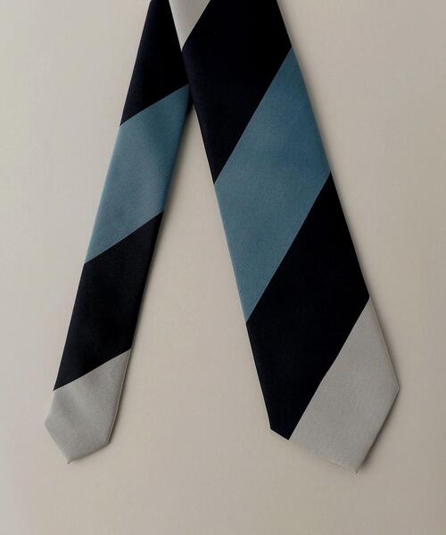 WORK TRIP OUTFITS GREEN LABEL RELAXING（ワークトリップアウトフィッツグリーンレーベル リラクシング）の「＜ 機能 / 洗濯機洗い可 ＞ WTO PE ウォッシャブル② ストライプ2 ネクタイ（ネクタイ・メンズ・ダークブラウン/ネイビー・FREE）」の5枚目の写真