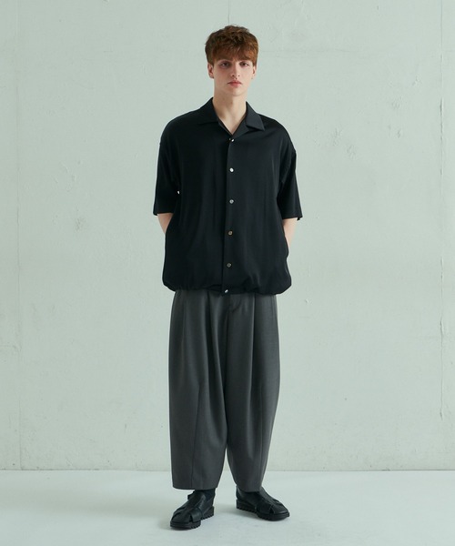 Lui's（ルイス）の「サテンドロストブルゾン（シャツ/ブラウス・メンズ・グリーン/オフホワイト/ブラック・FREE）」の5枚目の写真