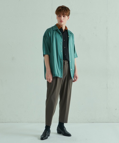 Lui's（ルイス）の「サテンドロストブルゾン（シャツ/ブラウス・メンズ・グリーン/オフホワイト/ブラック・FREE）」の9枚目の写真