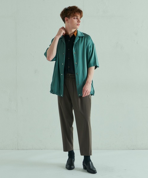 Lui's（ルイス）の「サテンドロストブルゾン（シャツ/ブラウス・メンズ・グリーン/オフホワイト/ブラック・FREE）」の21枚目の写真