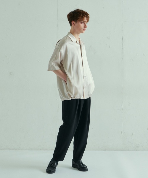 Lui's（ルイス）の「サテンドロストブルゾン（シャツ/ブラウス・メンズ・グリーン/オフホワイト/ブラック・FREE）」の4枚目の写真