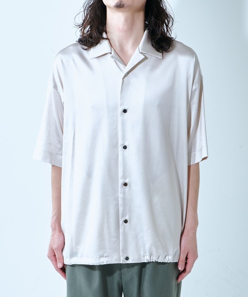 Lui's（ルイス）の「サテンドロストブルゾン（シャツ/ブラウス・メンズ・グリーン/オフホワイト/ブラック・FREE）」の10枚目の写真