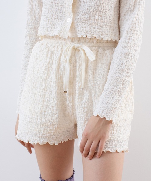 REVEYU（レブユー）の「REVEYU/Fluffy waist mellow short pants（ルームウェア/パジャマ・レディース・アイボリー/ライトパープル・FREE）」の2枚目の写真