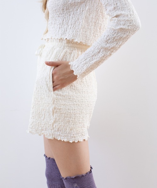 REVEYU（レブユー）の「REVEYU/Fluffy waist mellow short pants（ルームウェア/パジャマ・レディース・アイボリー/ライトパープル・FREE）」の5枚目の写真