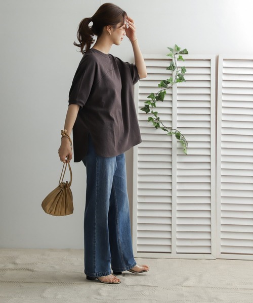 URBAN RESEARCH DOORS - ★新品未使用タグ付き★UR DOORS＊スラブインレイ5分袖プルオーバー URBAN RESEARCH DOORS（アーバンリサーチドアーズ）の「スラブ
