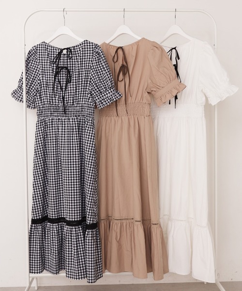one after another NICE CLAUP(ワンアフターアナザーナイスクラップ)の「【WEB限定】配色バックリボンロングワンピース(ワンピース・レディース・ベージュ/オフホワイト/チェック・FREE)」の17枚目の写真