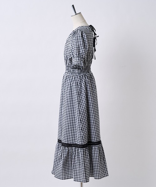 one after another NICE CLAUP(ワンアフターアナザーナイスクラップ)の「【WEB限定】配色バックリボンロングワンピース(ワンピース・レディース・ベージュ/オフホワイト/チェック・FREE)」の12枚目の写真
