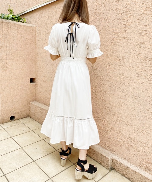 one after another NICE CLAUP(ワンアフターアナザーナイスクラップ)の「【WEB限定】配色バックリボンロングワンピース(ワンピース・レディース・ベージュ/オフホワイト/チェック・FREE)」の10枚目の写真