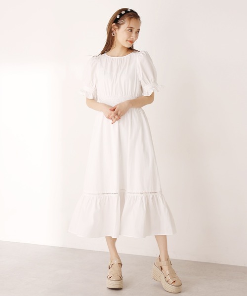 one after another NICE CLAUP(ワンアフターアナザーナイスクラップ)の「【WEB限定】配色バックリボンロングワンピース(ワンピース・レディース・ベージュ/オフホワイト/チェック・FREE)」の6枚目の写真