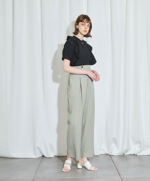 UNITED TOKYO ダブルラッフルブラウス 半袖 紫 UNITED TOKYO ダブルラッフルブラウス 半袖 紫 - メルカリ