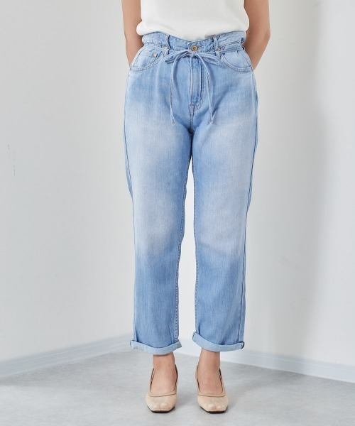 cepo（セポ）の「ライトデニム　アンクルパンツ（デニムパンツ・レディース・ライトインディゴブルー/グレー/グリーン/オフホワイト/インディゴブルー・S/M/L）」の5枚目の写真