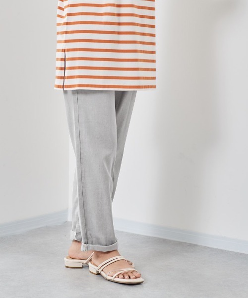 cepo（セポ）の「ライトデニム　アンクルパンツ（デニムパンツ・レディース・ライトインディゴブルー/グレー/グリーン/オフホワイト/インディゴブルー・S/M/L）」の3枚目の写真