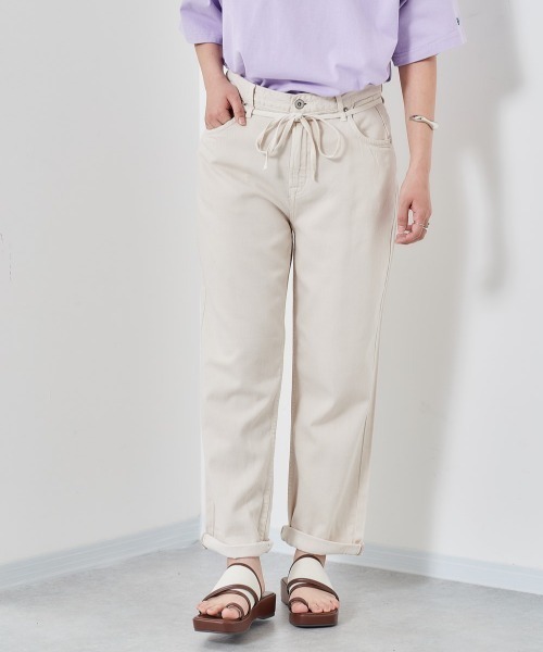 cepo（セポ）の「ライトデニム　アンクルパンツ（デニムパンツ・レディース・ライトインディゴブルー/グレー/グリーン/オフホワイト/インディゴブルー・S/M/L）」の8枚目の写真