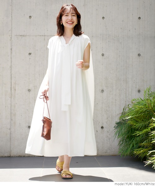 coca(coca)(コカ)の「2wayサテンボウタイワンピース(ワンピース・レディース・ホワイト/ブラック・ONE SIZE)」の12枚目の写真