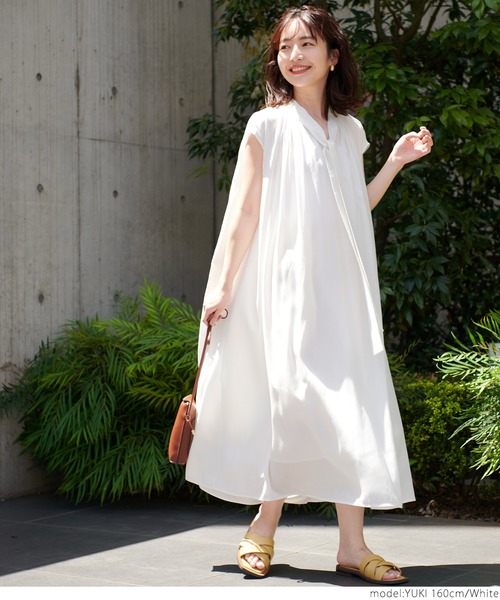 coca(coca)(コカ)の「2wayサテンボウタイワンピース(ワンピース・レディース・ホワイト/ブラック・ONE SIZE)」の13枚目の写真