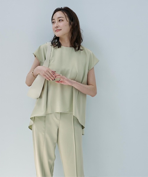 UR'S（ユアーズ）の「ﾌﾚﾝﾁｽﾘｰﾌﾞﾄｯﾌﾟｽ×ﾊﾟﾝﾂｾｯﾄｱｯﾌﾟ（セットアップ・レディース・ブラック/ネイビー/グリーン/カーキ・S/M/L）」の11枚目の写真