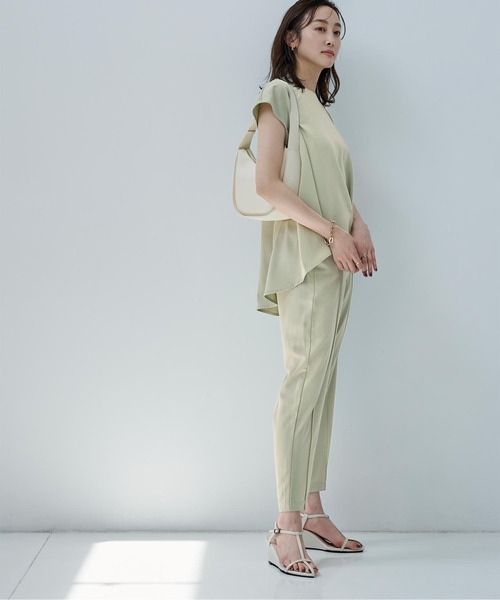 UR'S（ユアーズ）の「ﾌﾚﾝﾁｽﾘｰﾌﾞﾄｯﾌﾟｽ×ﾊﾟﾝﾂｾｯﾄｱｯﾌﾟ（セットアップ・レディース・ブラック/ネイビー/グリーン/カーキ・S/M/L）」の10枚目の写真