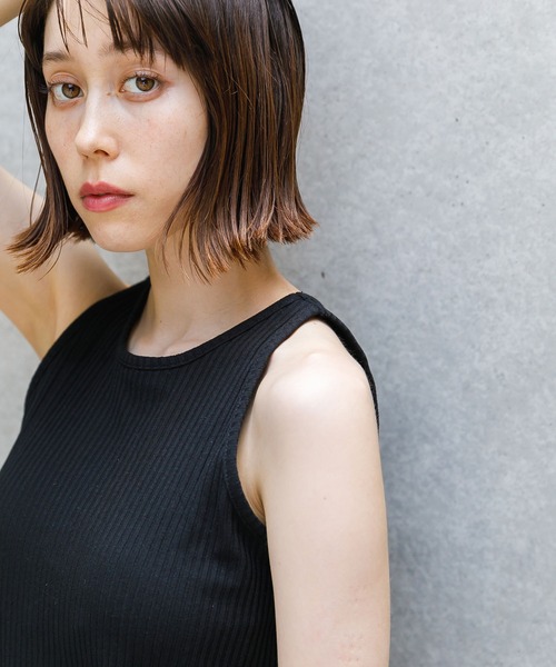 koe（コエ）の「カップ付きタンクトップ*（タンクトップ・レディース・アイボリー/ブラック/ベージュ・M/L）」の3枚目の写真