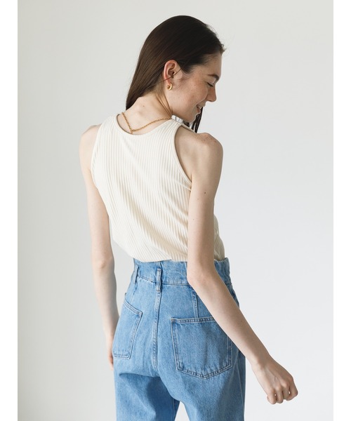 koe（コエ）の「カップ付きタンクトップ*（タンクトップ・レディース・アイボリー/ブラック/ベージュ・M/L）」の6枚目の写真