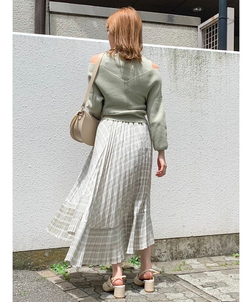 dazzlin（ダズリン）の「チェックダブルプリーツスカート（スカート・レディース・ベージュ/ブラウン/グリーン・FREE）」の22枚目の写真