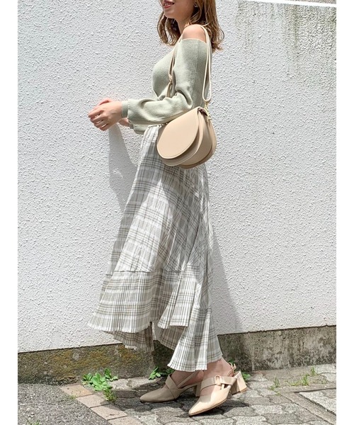 dazzlin（ダズリン）の「チェックダブルプリーツスカート（スカート・レディース・ベージュ/ブラウン/グリーン・FREE）」の21枚目の写真