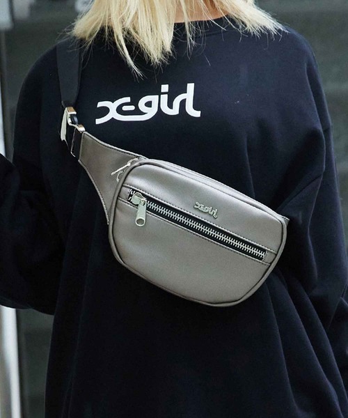 X-girl(エックスガール)の「FAUX LEATHER WAIST BAG(ボディバッグ/ウエストポーチ・レディース・ブラック/ベージュ/パープル・ONE SIZE)」の3枚目の写真