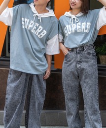 PairPair | バイカラー半袖パーカー（ユニセックス）(Tシャツ/カットソー)
