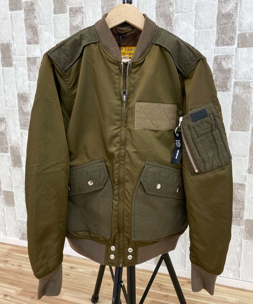 DIESEL（ディーゼル）の「裏フェイクムートン ミリタリー MA-1 ジャケット「J-SOULY-TYE」（MA-1・メンズ・カーキ・S）」の2枚目の写真