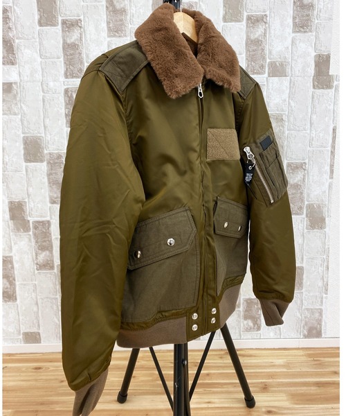 DIESEL（ディーゼル）の「裏フェイクムートン ミリタリー MA-1 ジャケット「J-SOULY-TYE」（MA-1・メンズ・カーキ・S）」の3枚目の写真