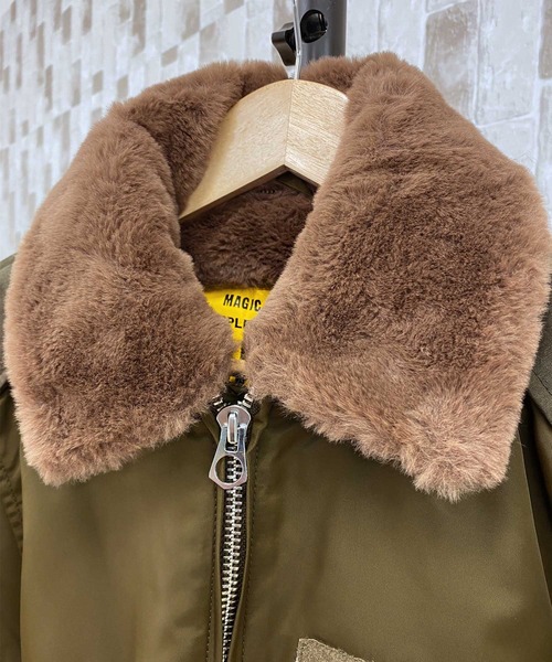 DIESEL（ディーゼル）の「裏フェイクムートン ミリタリー MA-1 ジャケット「J-SOULY-TYE」（MA-1・メンズ・カーキ・S）」の8枚目の写真