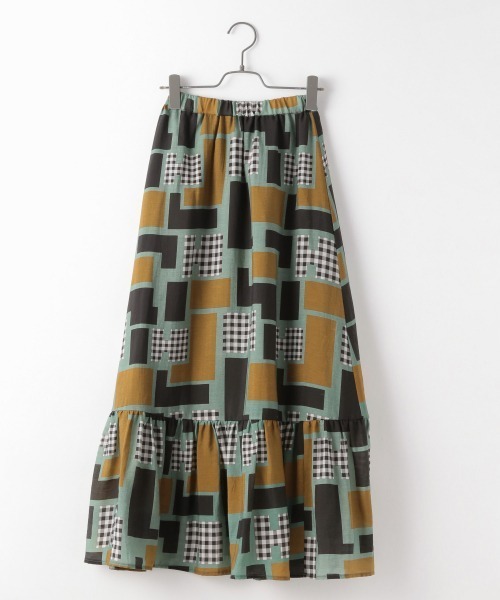 LOWRYS FARM（ローリーズファーム）の「アッシュコラボティアードスカート　959037（スカート・レディース・グリーン/レッド・FREE）」の2枚目の写真