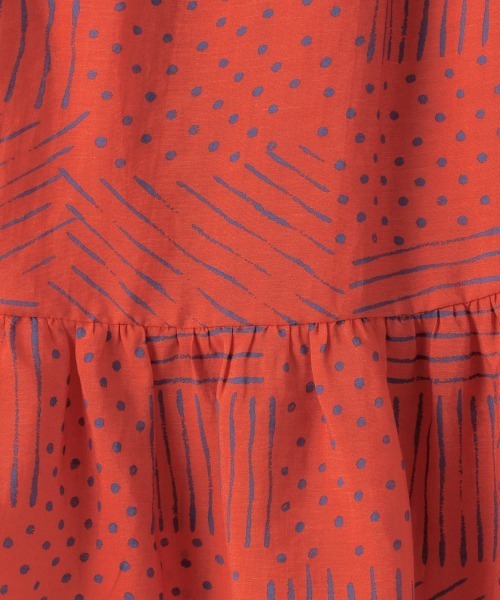 LOWRYS FARM（ローリーズファーム）の「アッシュコラボティアードスカート　959037（スカート・レディース・グリーン/レッド・FREE）」の4枚目の写真