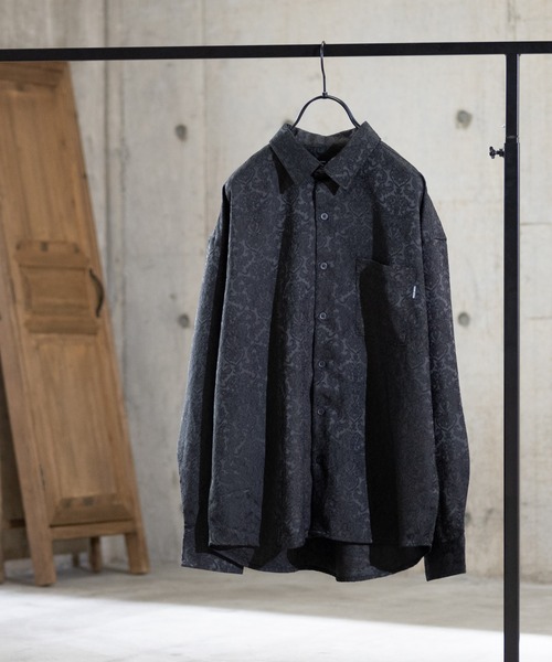 Naive magic（ナイーブマジック）の「【a】ジャガード タマスク柄ルーズシャツ（シャツ/ブラウス・メンズ・ブラック/ネイビー/グリーン・MEDIUM/LARGE）」の2枚目の写真
