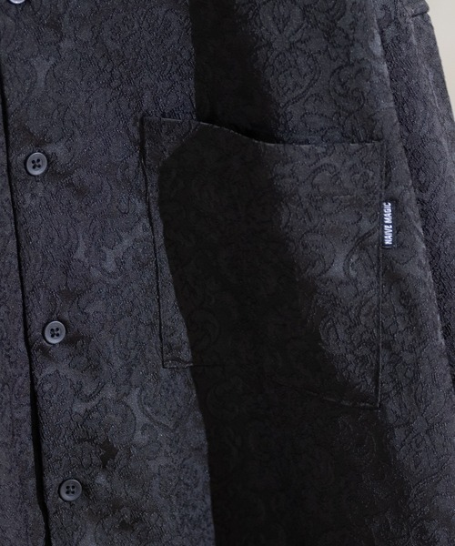 Naive magic（ナイーブマジック）の「【a】ジャガード タマスク柄ルーズシャツ（シャツ/ブラウス・メンズ・ブラック/ネイビー/グリーン・MEDIUM/LARGE）」の6枚目の写真