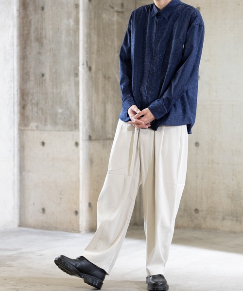 Naive magic（ナイーブマジック）の「【a】ジャガード タマスク柄ルーズシャツ（シャツ/ブラウス・メンズ・ブラック/ネイビー/グリーン・MEDIUM/LARGE）」の19枚目の写真