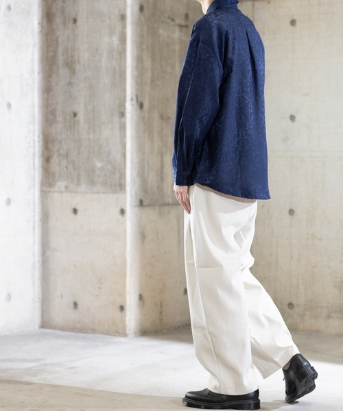 Naive magic（ナイーブマジック）の「【a】ジャガード タマスク柄ルーズシャツ（シャツ/ブラウス・メンズ・ブラック/ネイビー/グリーン・MEDIUM/LARGE）」の14枚目の写真