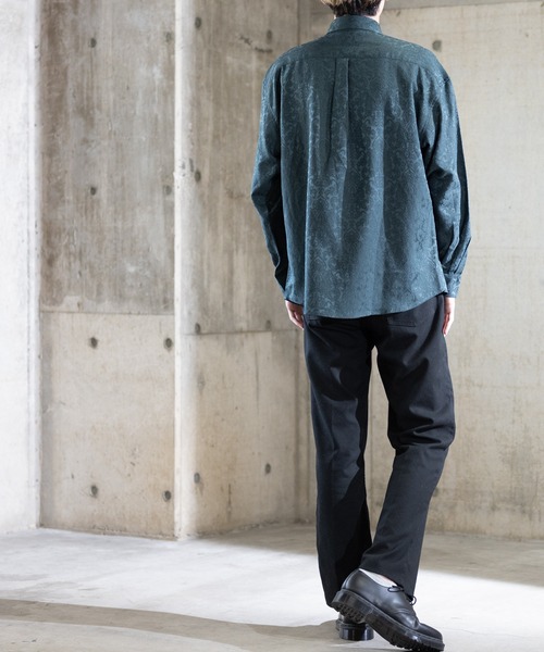 Naive magic（ナイーブマジック）の「【a】ジャガード タマスク柄ルーズシャツ（シャツ/ブラウス・メンズ・ブラック/ネイビー/グリーン・MEDIUM/LARGE）」の5枚目の写真